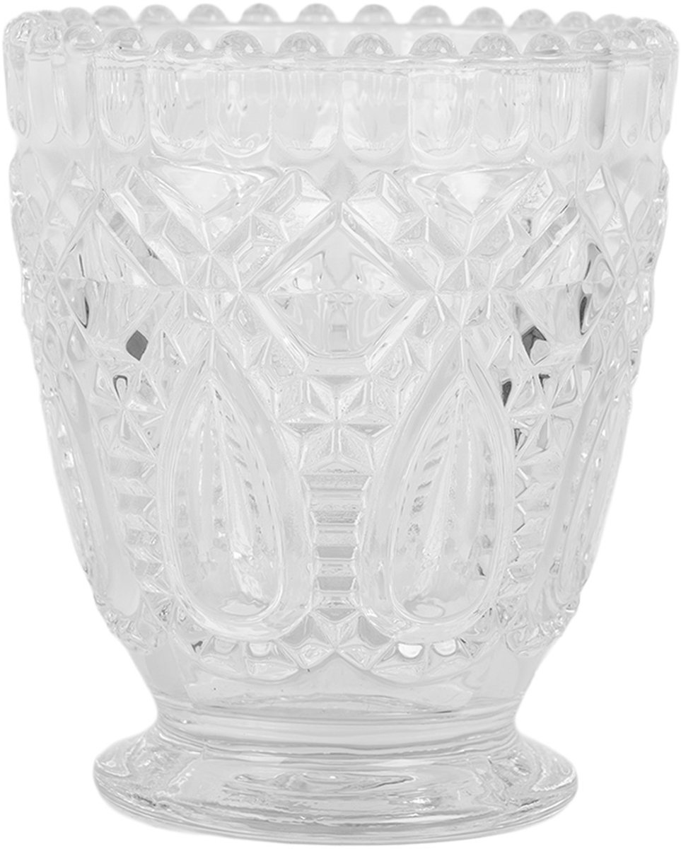Clayre & Eef Waxinelichthouder Ø 9x10 cm Transparant Glas
