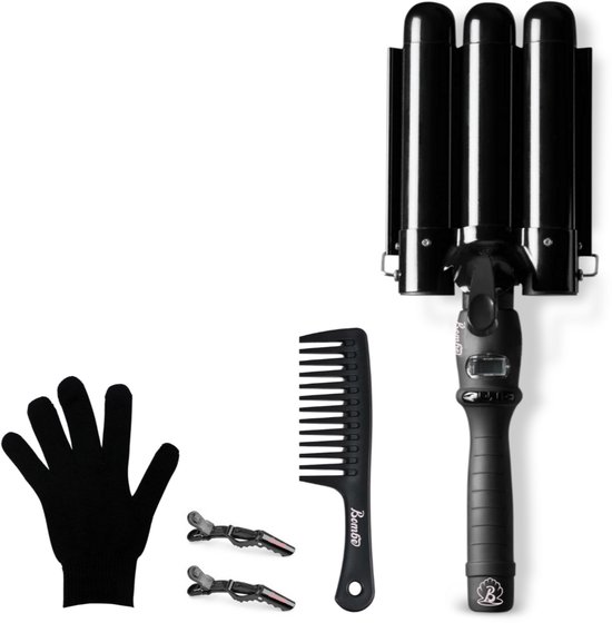 Bombé Waver - Wafeltang - Golvenkrultang - 32mm - Zwart