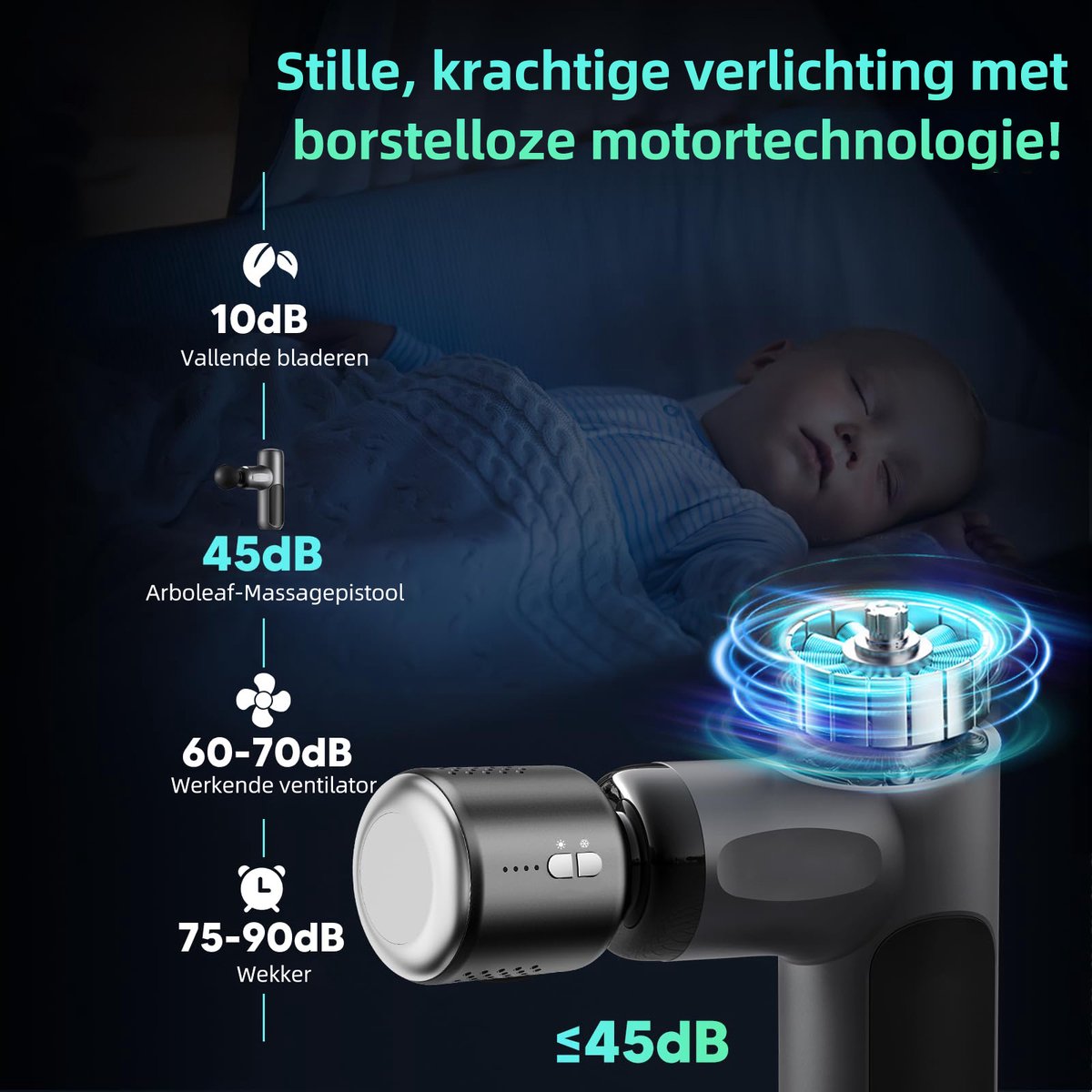Afbeelding 3 van Gloovon Massage Gun - Professioneel Massage Apparaat - Massage Pistool - Hot/Cold Massagekop - 12 mm Dieptemassage - 6 Opzetstukken - Zwart