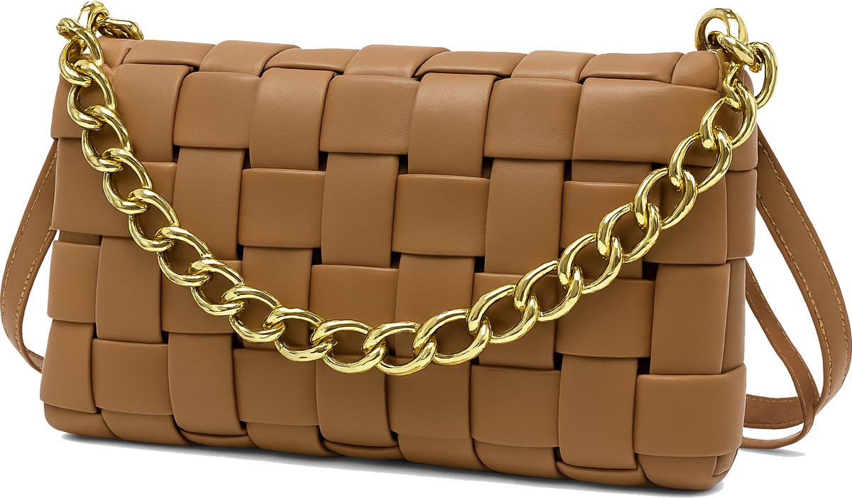 ZILOU® Schoudertas - Crossbody Tas Dames - Handtas School - Met Rits - Compact - Dames - Khaki