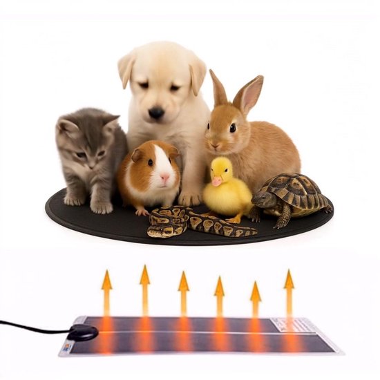 UniEgg® Warmtemat - 15 x 28 cm - 7 watt - met regelaar - voor kuikens en kippen - reptielen - amfibieën - pluimvee