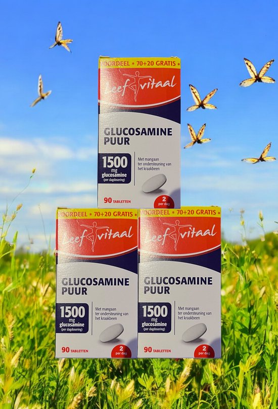 Foto: Aktie sale 3 x leef vitaal glucosamine puur 1500 mg 90 tabletten 