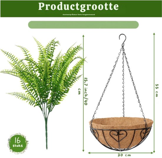 Kunstvaren Boston Fern Kunstvaren Groen 9 strengen 56cm