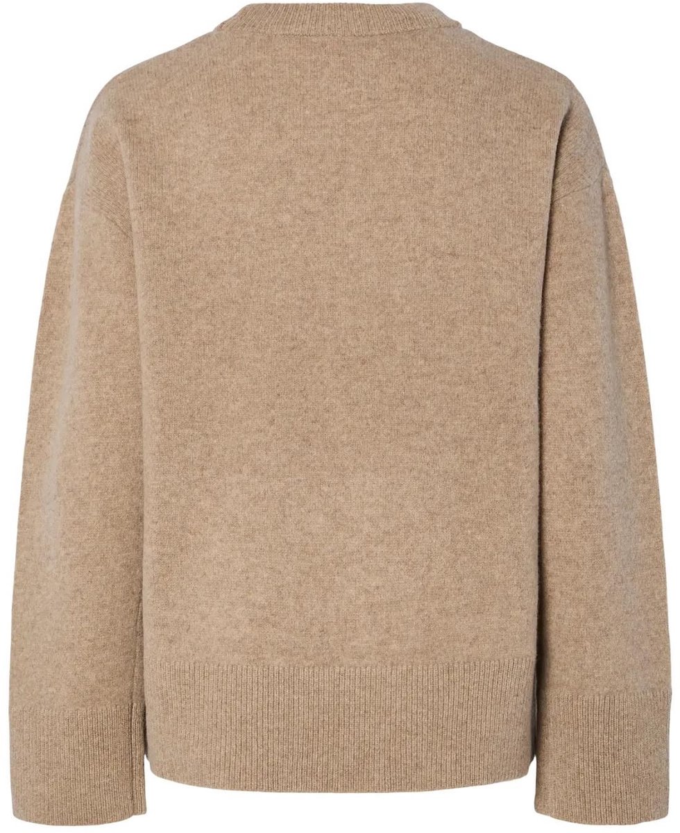 Y.A.S. Nola Wool LS Knit Pullover Oat Milk Melange