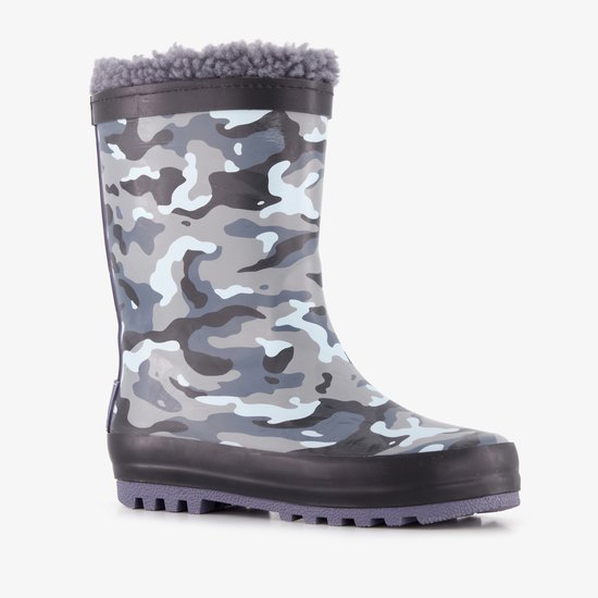 Bottes de pluie enfant doublées Mountain Peak camouflage bleu - Taille 23 - 100% étanches à la poussière et à l'eau