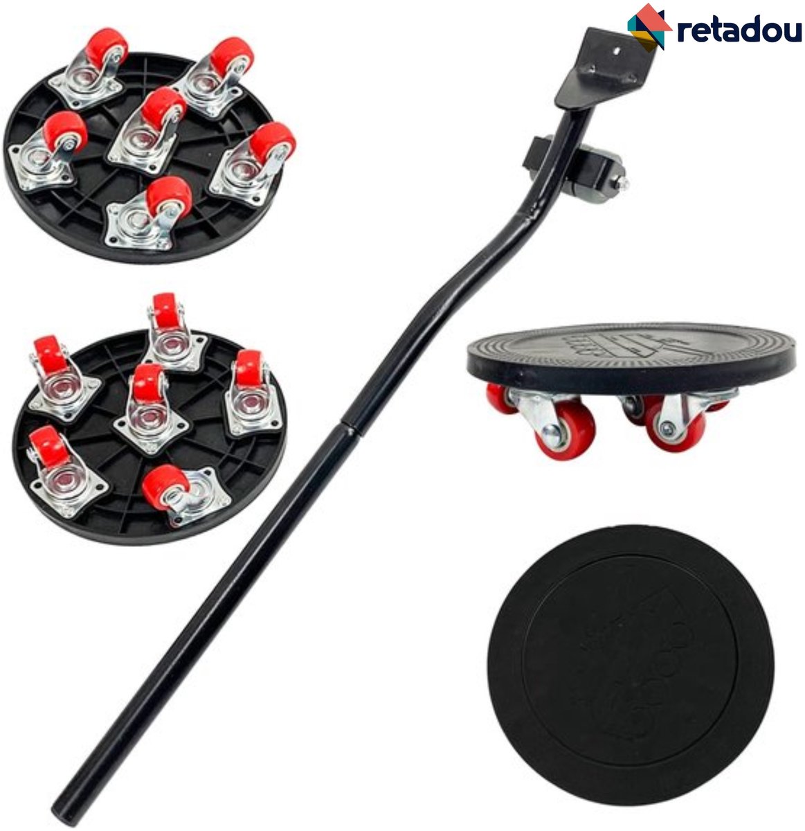 Meubeltransportwieltjesset - meubellifter en meubelroller met 6 transportrollers - 4 meubelrollers + 1 lastenlifter - 360Â° draaibare meubelwielen - meubeltransportwielen voor zware meubels en kasten