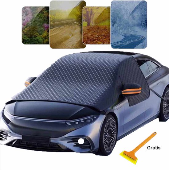 Couverture de congélation Meedeer XL pour pare-brise de voiture, Couvre pare-brise antigel pour pare-brise, capot, chasse-neige, Protection solaire solaire, pare-soleil, hiver, Zwart