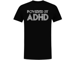 Powered By ADHD Heren T-shirt - energie - chaos - druk - grappig