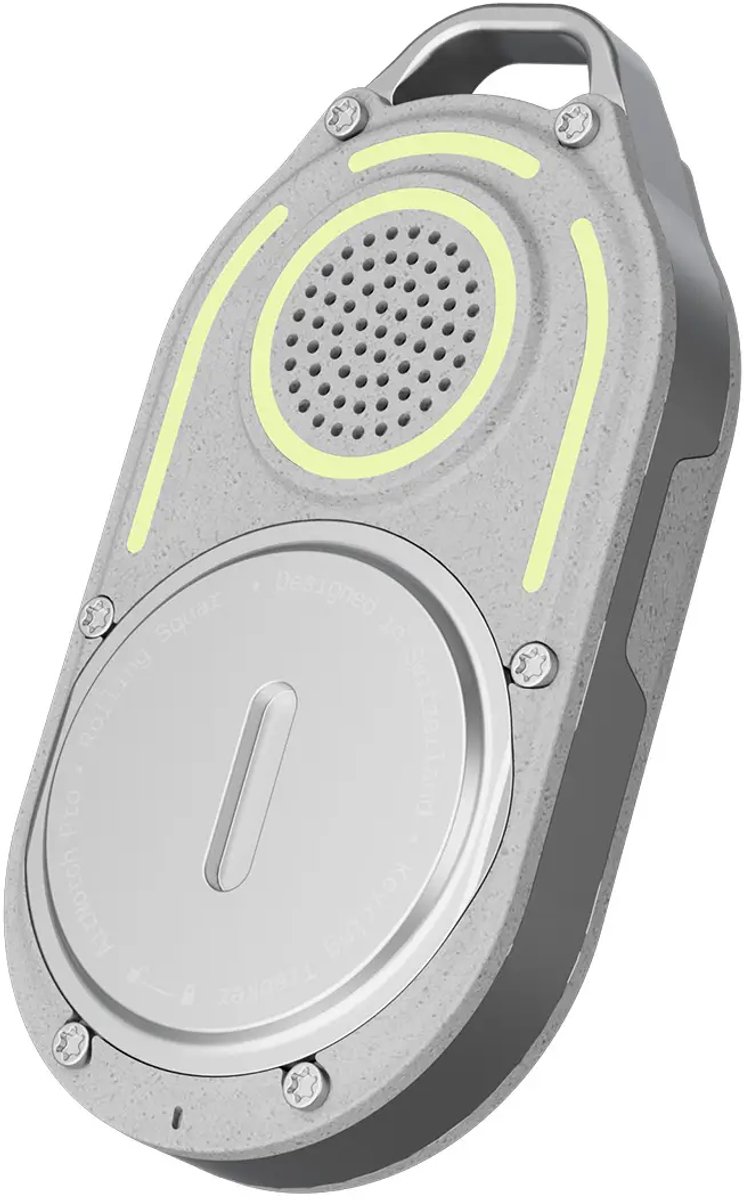 Rolling Square AirNotch Pro Bluetooth Tracker - Android & Google Find My Device - Ultraluid 120 dB Alarm - IP68 Waterdicht - Vervangbare Batterij 20 mnd - Wit
