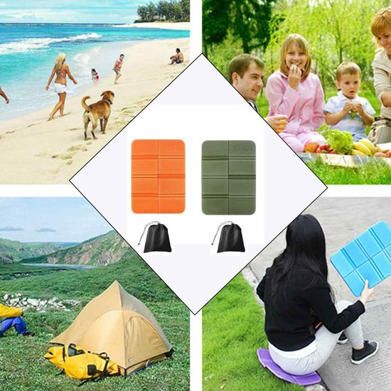 Vitdipy - Zitmatje - 2 stuks - Outdoor zitkussen - Opvouwbaar Foam Zitkussen - Geïsoleerde Zitmat - Draagbaar - Isolerend - Voor outdoor, tuin, camping, wandelen - 38 x 28 cm van Vitdipy — afbeelding 5