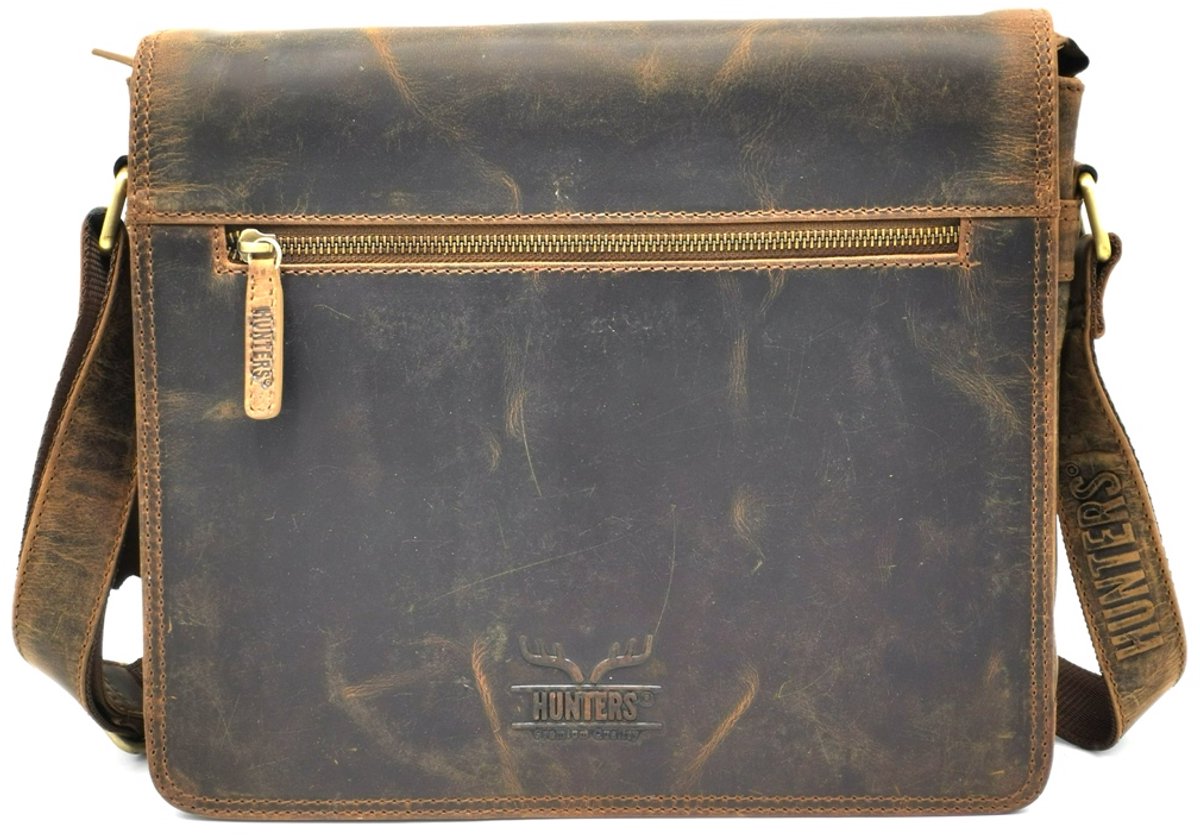Hunters Messenger tas met omslag Buffelleer H 23cm x B 30cm