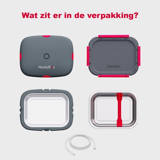 Faitron HeatsBox GO - Boîte à lunch électrique - Fonctionne sur piles - Acier inoxydable - Différents compartiments - Avec application pour smartphone - 220V - Pour repas chauds