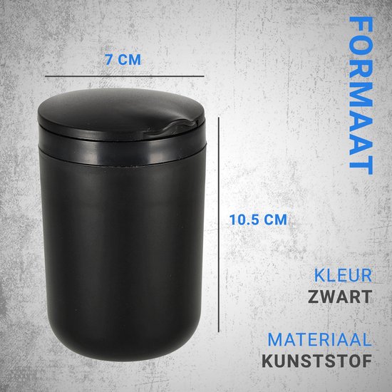 Auto Asbak met Deksel & LED – Universele Rookvrije Asbak voor Auto – Ø7 cm – Hittebestendig – Anti-Geur – Past in Bekerhouder – 1 Stuk