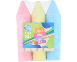 Eddy Toys Stoepkrijt XL 3 stuks roze geel blauw