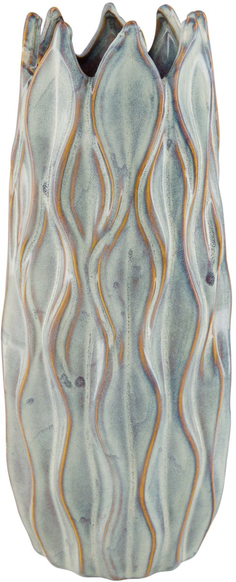 Vase ceramic 14x14x33cm blauw