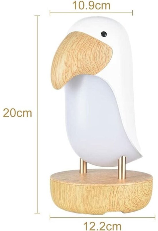 Bedlamp Bluetooth-luidspreker Nachtlampje LED-vogelaanraaklamp Ademhalingslamp Oplaadbaar Dimbaar voor slaapkamer Woonkamer Kantoor van Merkloos — afbeelding 4