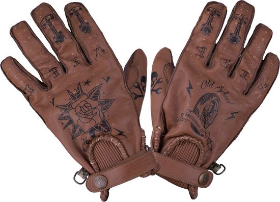 By City Motorrad-Handschuhe Second Skin Gloves Brown Tattoo-S