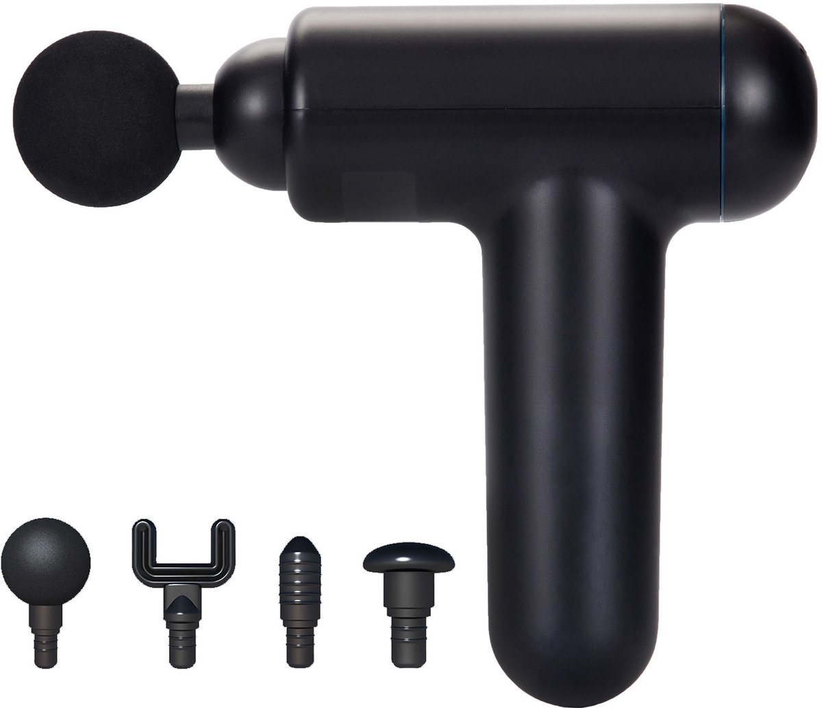 Gloovon - Massage Gun - Mini Massage gun - Massage pistool - 4 Opzetstukken - 32 Snelheden - 2000 mAh - Draadloos - Zwart