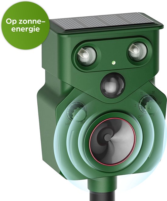 Répulsif solaire pour chats Amikat® – Répulsif ultrasonique pour animaux – Résistant aux intempéries – Avec détecteur de mouvement – Contre les Chats, les Vogels, les martres et plus encore
