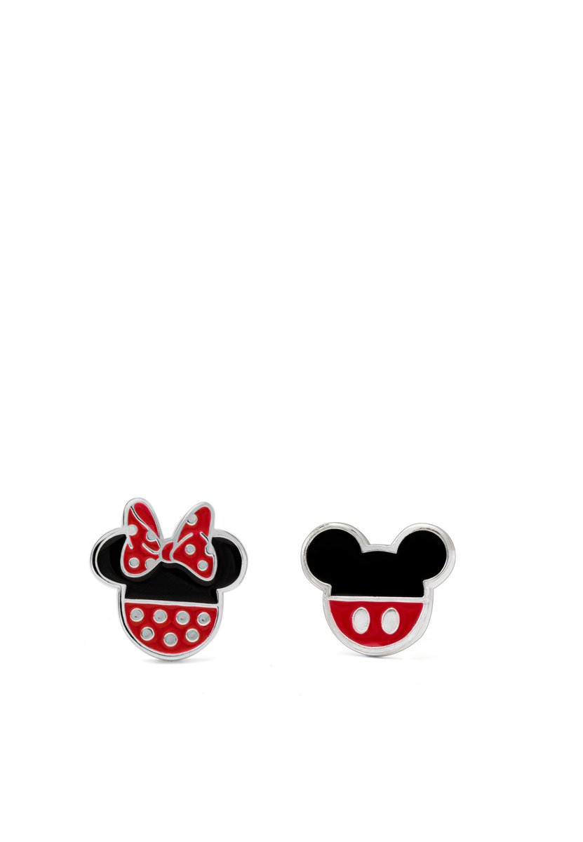 Mickey & Minnie Mouse Mickey und Minnie Ear Stud zilverkleurig