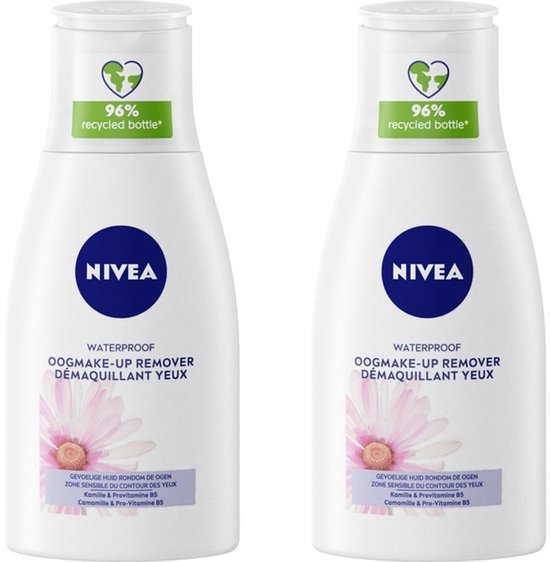 NIVEA Oogmake-Up Remover Sensitive Kamille Waterproof - 2 x 125 ml - Voordeelverpakking