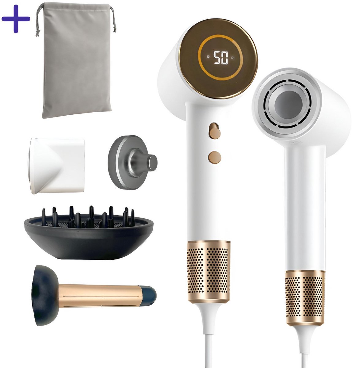 Glisse Prodry - Wit - Professionele Fohn met diffuser - Glisse - €74,95