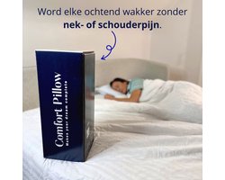 Hoofdkussen Comfort Pillow – Hoofdkussen speciaal voor nekklachten – 100% Natuurlatex – Verkoelend & Ventilerend – Vermindert Nek- en Schouderklachten – Voor Alle Slaapposities – Gratis Levering – 30 Nachten Proefslapen – Antiallergisch & Duurzaam