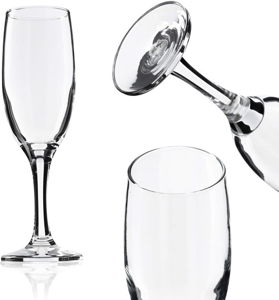Verres à vin KADAX, verre à vin lavable au lave-vaisselle, ensemble de verres de haute qualité et élégants pour le vin rouge et blanc, verres à vin pour servir le vin et le champagne (6 x 190 ml, pour le champagne)
