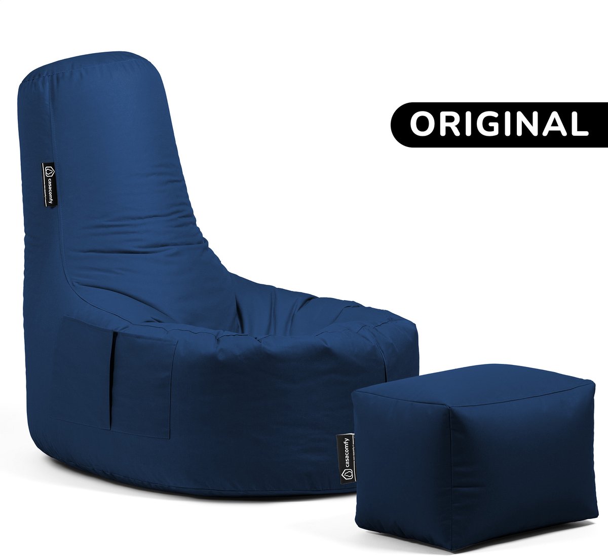 Casacomfy Gamer Original - Zitzak met Voetbankje - Volwassenen & Tieners - Ergonomisch - Waterbestendig - Donker Blauw