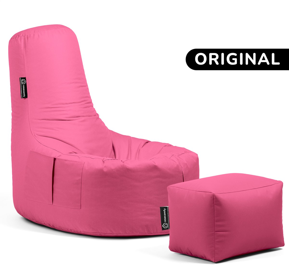 Casacomfy Gamer Original - Zitzak met Voetbankje - Volwassenen & Tieners - Ergonomisch - Waterbestendig - Roze