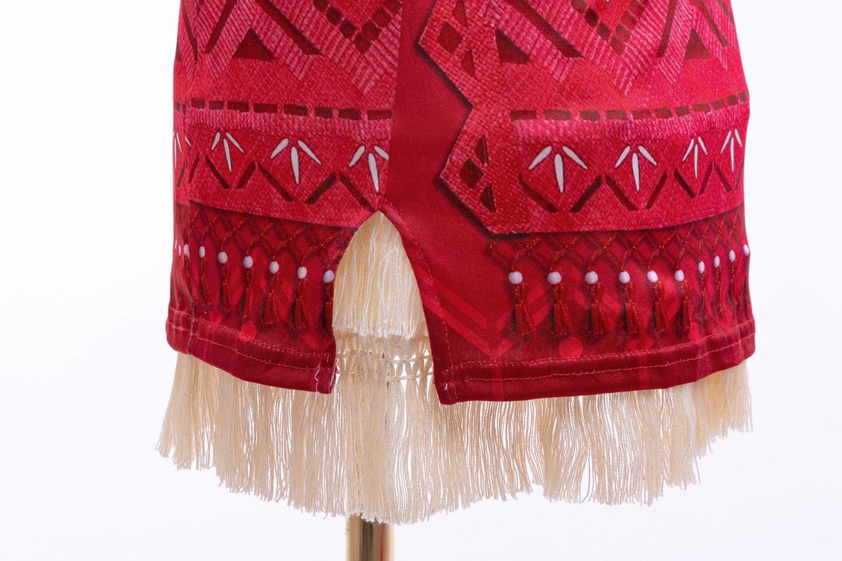 Joya Kids® Oceaanprinses Verkleedjurk Meisje | Polynesische Prinsessenjurk Kind | Hawaï Kostuum | Jurk met Schelpen & Franjes Rood Wit | Carnaval & Verkleedfeest | — afbeelding 7
