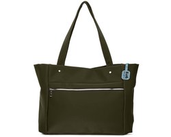Bagmori Shopper Grote Satijnen Tote Bag met zijrits detail