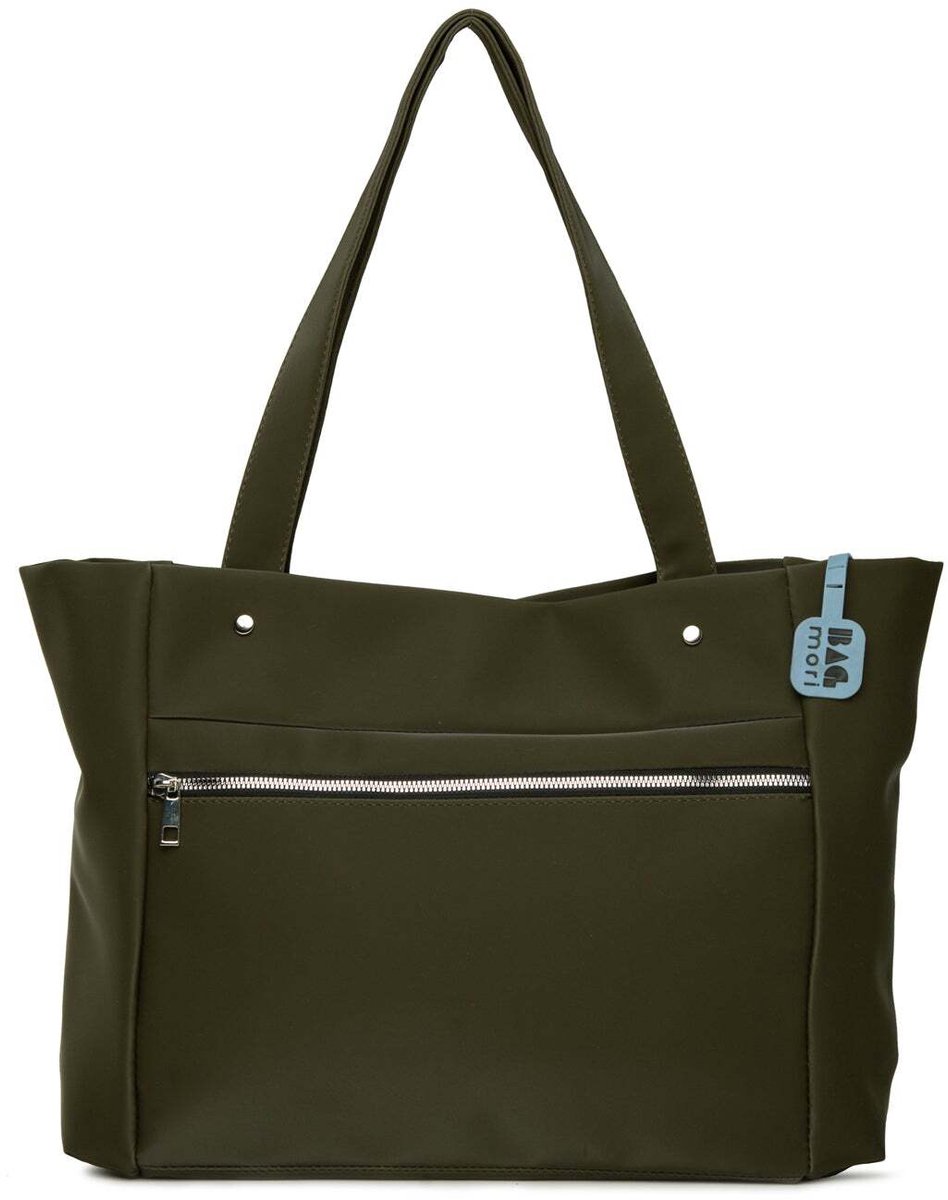 Bagmori Shopper Grote Satijnen Tote Bag met zijrits detail