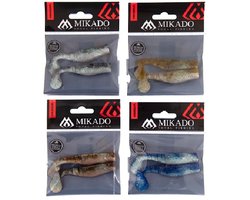 Mikado Fishunter II Shad 9,5 cm – Kunstaas – Baars Snoekbaars – 2 stuks – Kleur Natural Mix