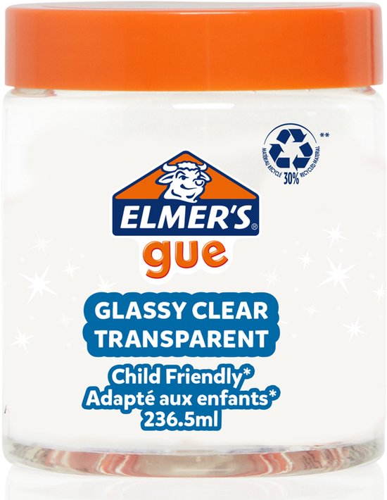 Slime prêt à l'emploi Elmer's Gue | vase transparente vitreuse | idéal pour mélanger avec des ingrédients supplémentaires | 236.5m