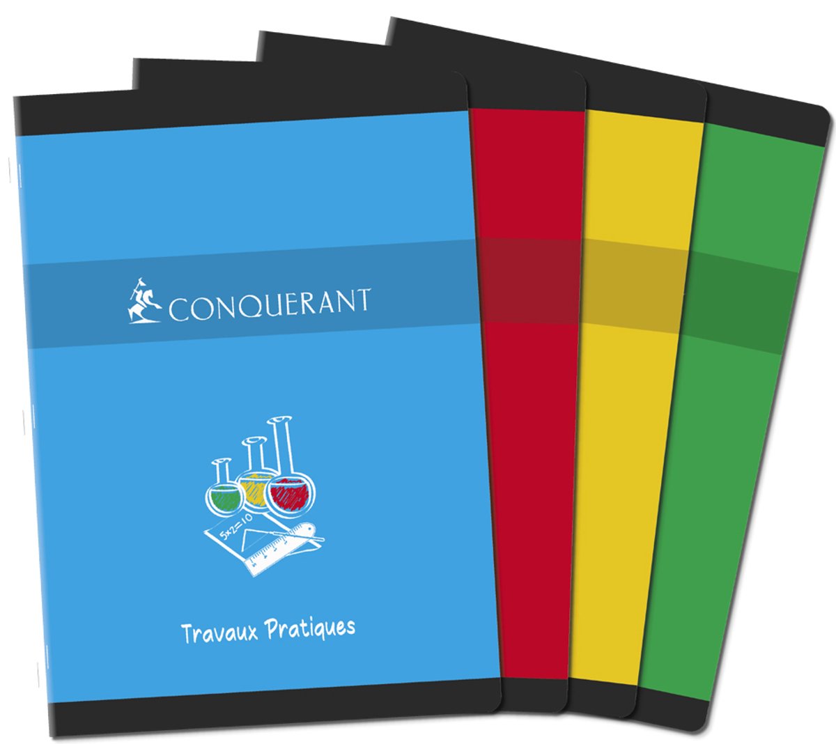 Conquerant 100103720 schrijfblok & schrift 96 vel Rood, Groen, Geel, Blauw