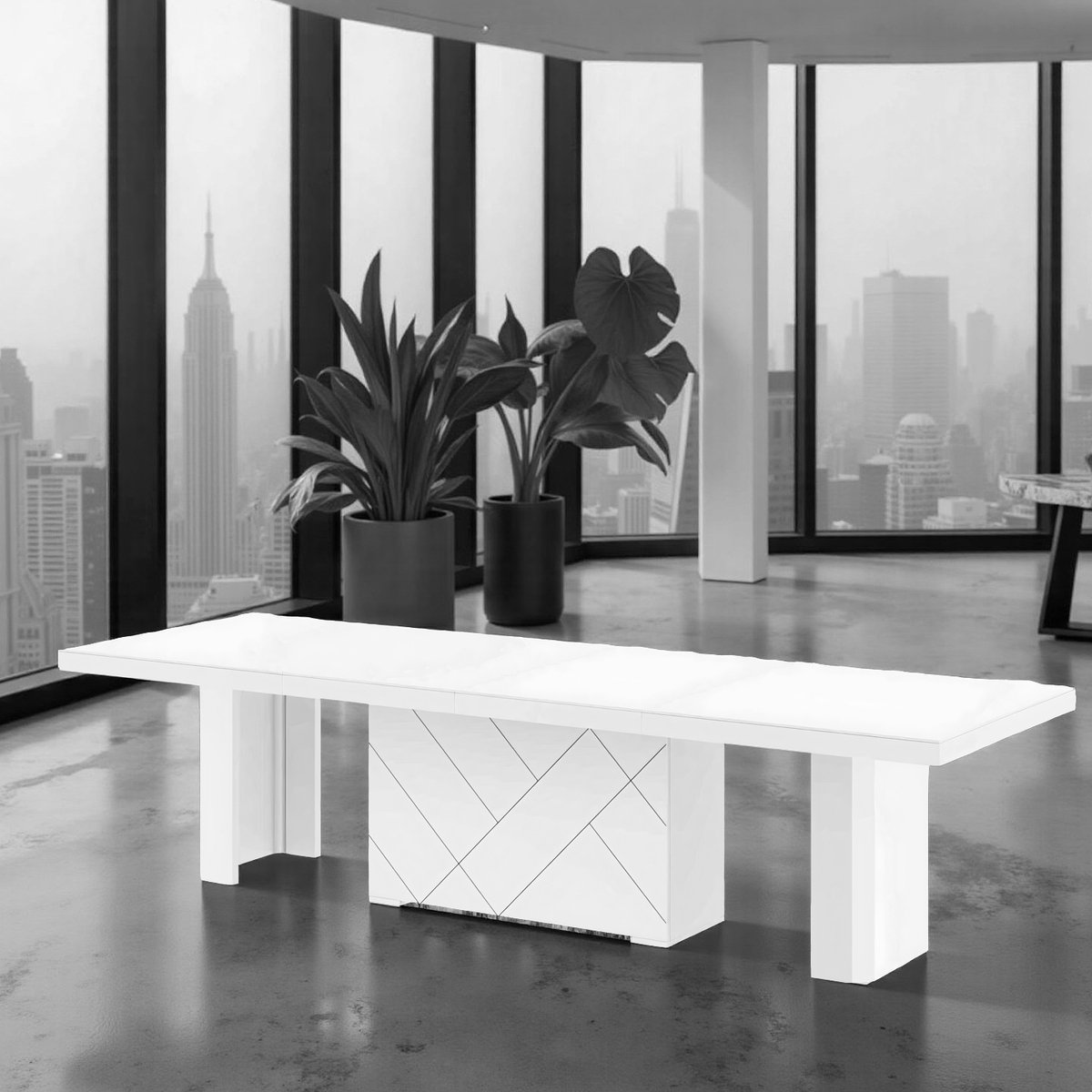 Luxe Uitschuifbare Eettafel – Wit Hoogglans – 12 Personen – Rechthoekig – Hout met Fineer – Verstelbaar tot 468 cm – Modern Design voor Eetkamer & Keuken Bol.com SEO Product Description hometotry