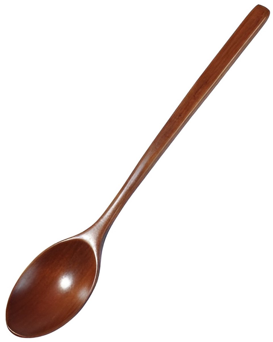 Houten lepel – Japanse stijl – 1 stuk – Esslepel met lange steel – Natuurlijke houten soeplepel voor koken, roeren en serveren – Inclusief doos