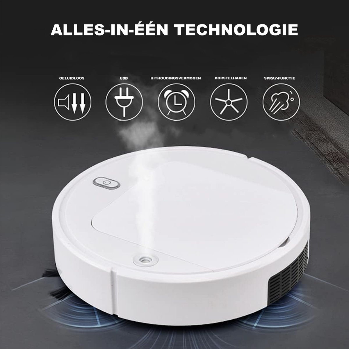 Afbeelding 2 van Cleanbuddy Pro Robbot - Robotstofzuiger - Dweilrobot - Huisdieren - Met Laadstation - Wit