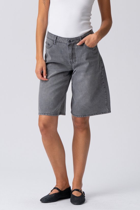 Short en Denim - Denim gris