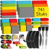 ATWAM 741 delig Whiteboard Magneten - voor Whiteboard, Magneetbord, Memobord of Magnetisch Tekenbord - Herschrijfbare Magneten op Koelkast - Scrum Mega Set XXL