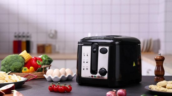 Aigostar Olivia 30ZST - Frituurpan - Friteuse - 2.5L - met Kijkvenster - 1650W - Koude zone - Zwart