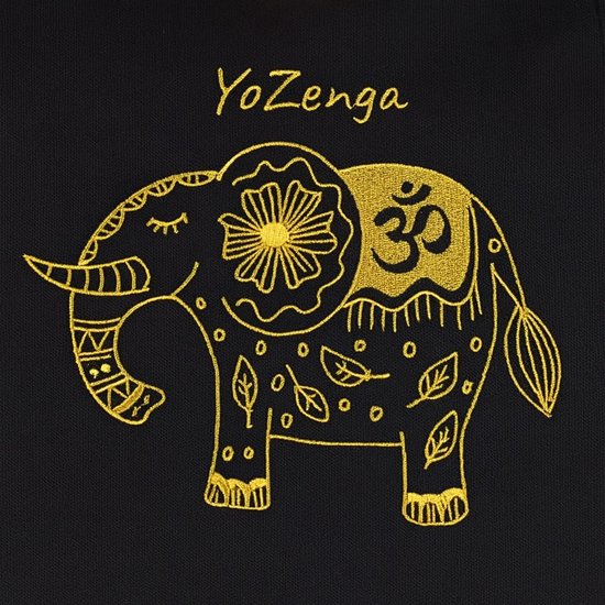 YoZenga Yogatas Olifant Olive Black - Sporttas - Yoga tas groot - Gouden Olifant Borduursel - Met Binnenvak - Ook Geschikt als Sporttas en Weekendtas van YoZenga — afbeelding 4
