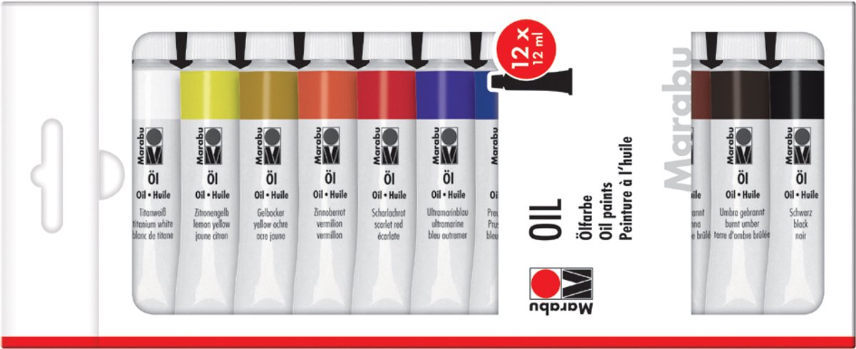 Olieverf set 12x12ml tubes