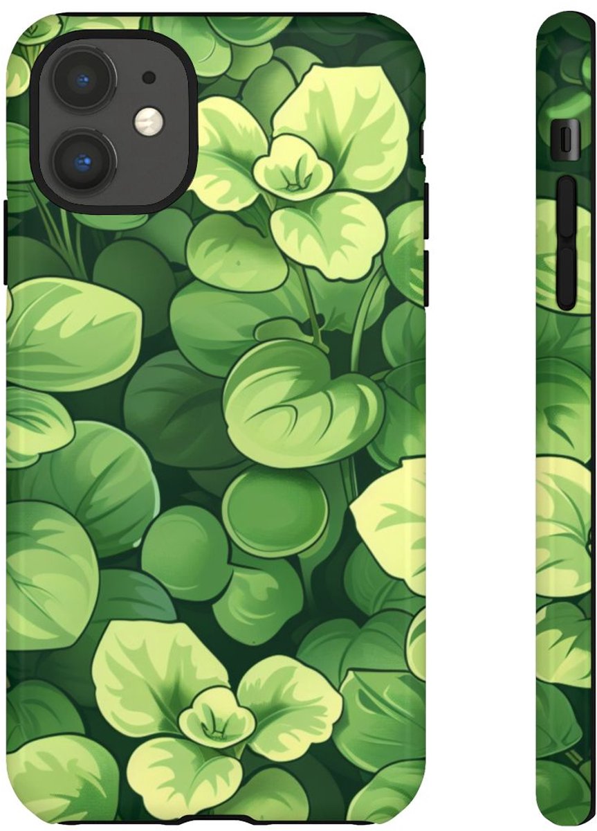 Groen Microgroentenpatroon – Telefoonhoesje Geschikt voor iPhone 11