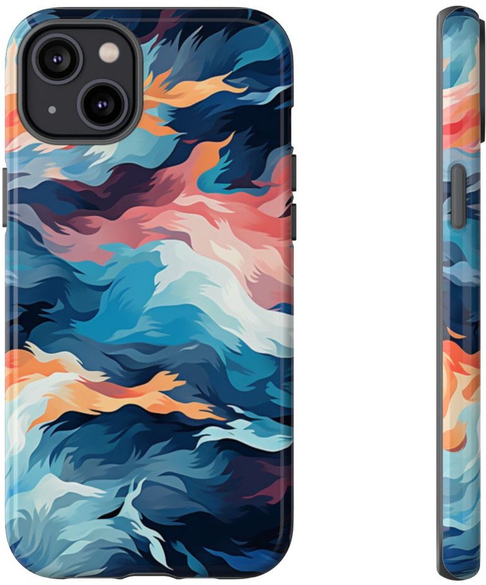 Abstracte Veelkleurige Vloeibare Golven – Telefoonhoesje Geschikt voor iPhone 14 Plus