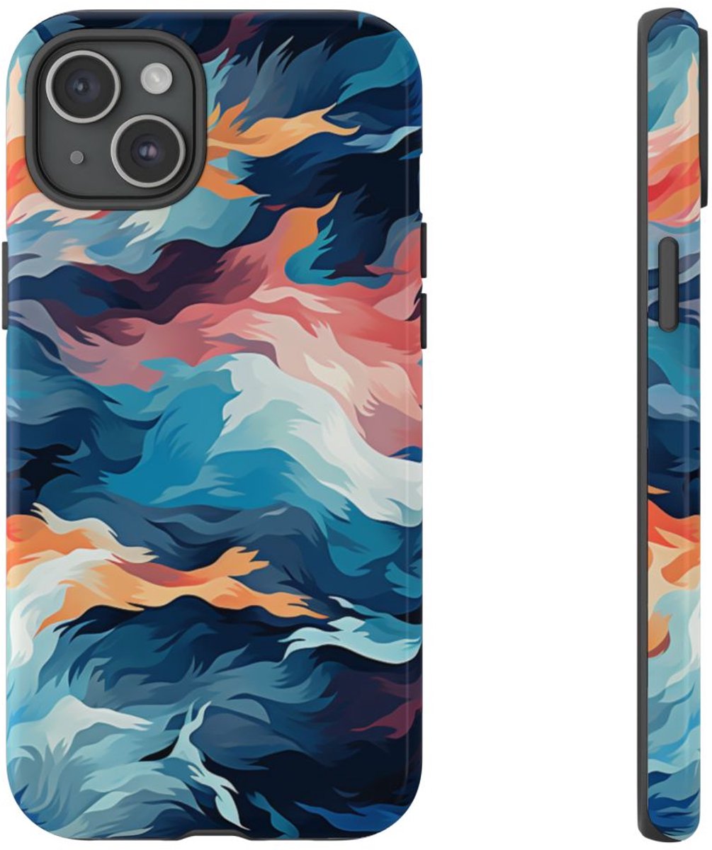 Abstracte Veelkleurige Vloeibare Golven – Telefoonhoesje Geschikt voor iPhone 15 Plus
