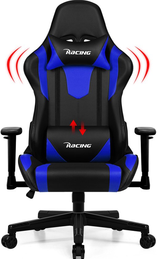 Gaming Stoel Racing Style Blauw Verstelbare Rugleuning - Gaming - €139,99