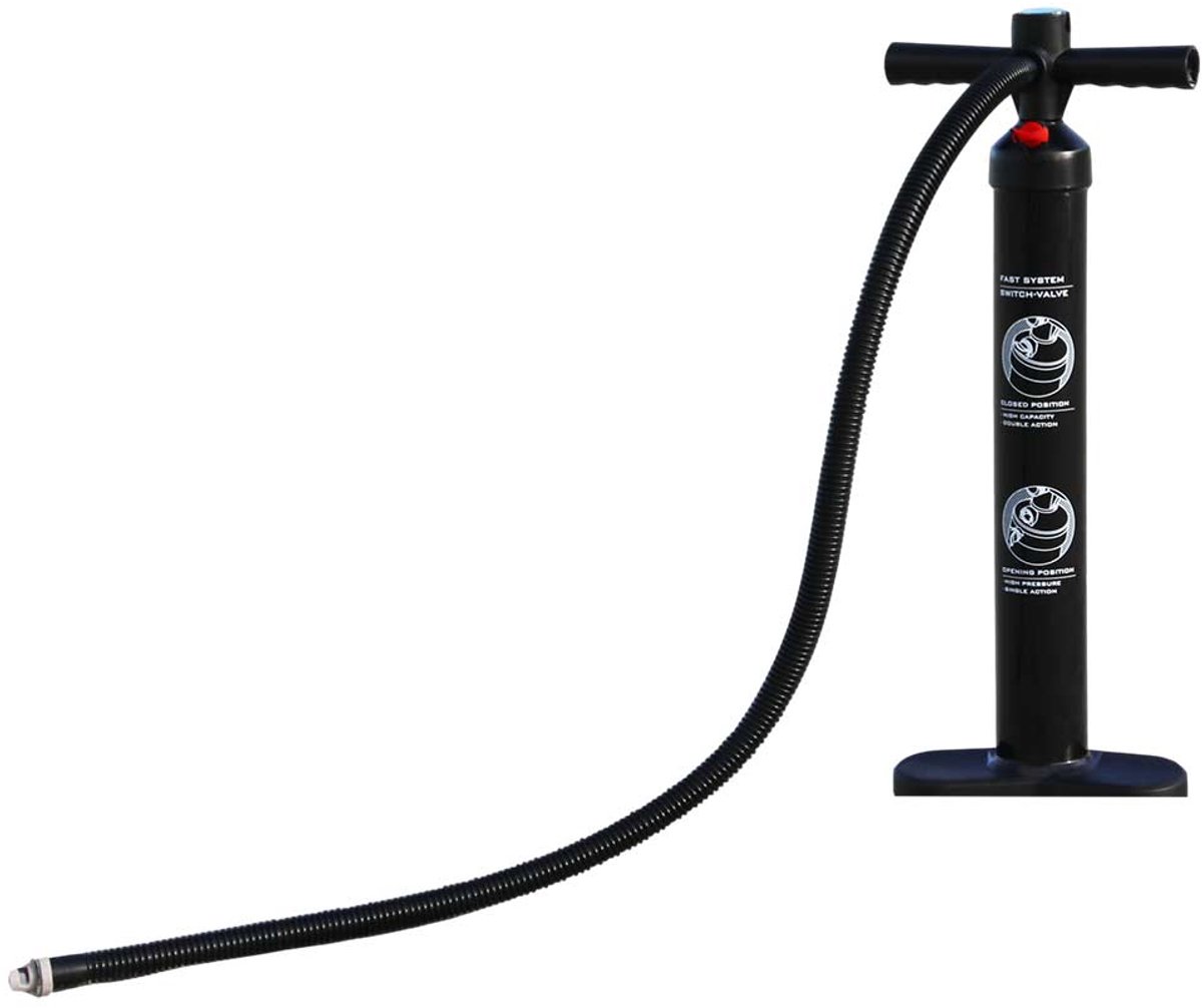 MMS AirTrack Handpomp Double Action – Snel Oppompen & Leegpompen – 27 PSI – Met Manometer – Voor AirTrack & SUP