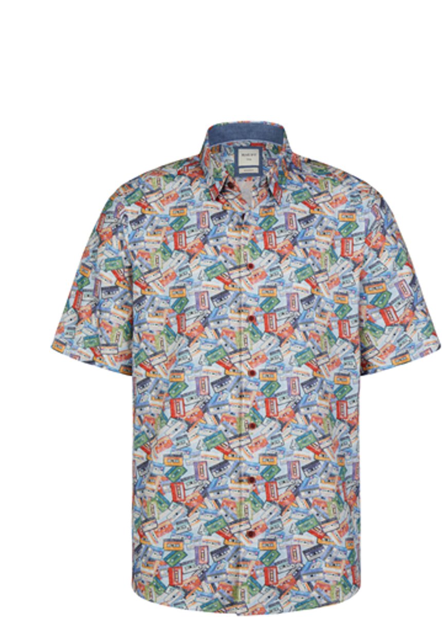 Haupt designshirt modern fit korte mouw cassettebandje